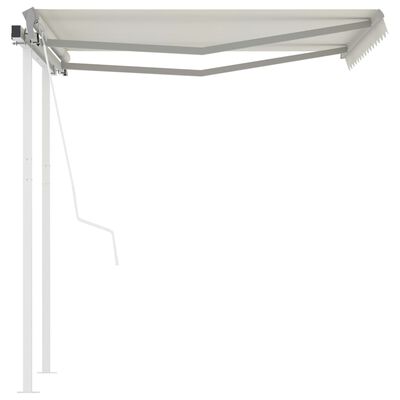 vidaXL Automatic Retractable Awning with Posts 9.8'x8.2' Cream
