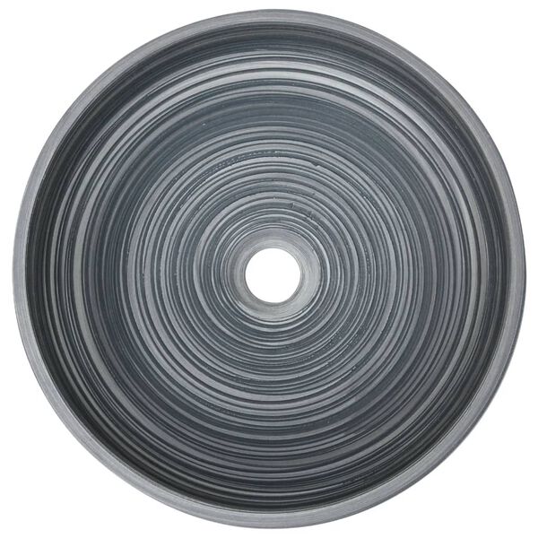 vidaXL Countertop Basin Grey Round Φ16.1x5.5" Ceramic