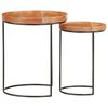 vidaXL Coffee Table Brown and black Solid Acacia wood Small and Medium