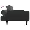 vidaXL Sofa Bed Black Velvet (100% polyester), wood, plastic 2-seater
