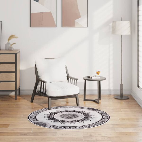 vidaXL Rug Multicolor Velvet 47.2 in diameter Rug Round Contemporary