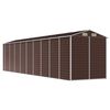 vidaXL Garden Shed Brown Galvanized Steel Large Garden Shed