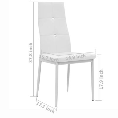 vidaXL Dining Chairs 4 pcs White Faux Leather