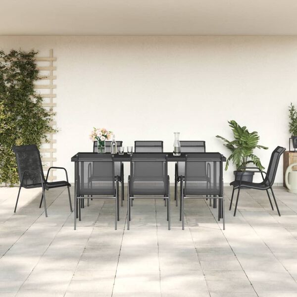 vidaXL Garden Dining Set Black, Anthracite