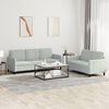 vidaXL Sofa Set Light grey Velvet (100% polyester), Metal, Plywood, Foam
