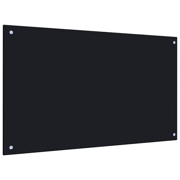vidaXL Kitchen Backsplash Black 39.4"x23.6" Tempered Glass
