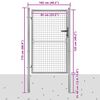 vidaXL Garden Gate Galvanised Steel 39.4x49.2" Silver