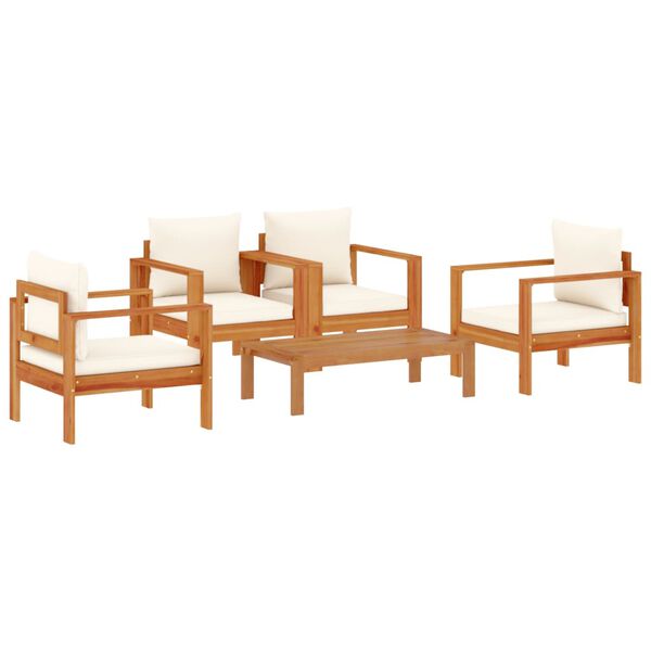 vidaXL Garden Sofa Set Brown Solid Acacia wood Large Modular