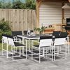vidaXL Garden Dining Set White Textilene Fabric 9 Piece Foldable