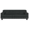 vidaXL Dog Bed Black Velvet, Solid Pine Wood, Foam Small Durable