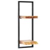 vidaXL Wall Shelf Set Set of 5 Acacia wood brown and black