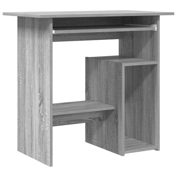 vidaXL Desk Grey Sonoma Engineered Wood Compact Computer Desk