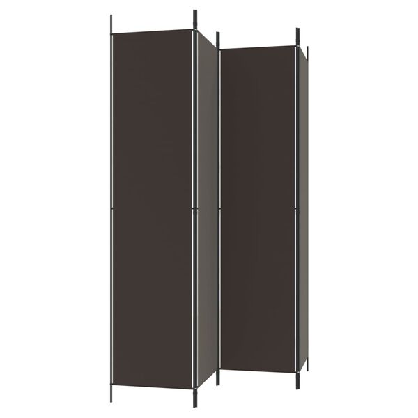 vidaXL 4-Panel Room Divider Brown 78.7"x86.6" Fabric