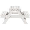 vidaXL Picnic Table White Solid Pine Wood Medium Picnic Table