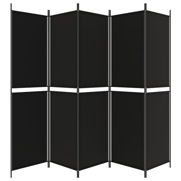 vidaXL 5-Panel Room Divider Black 98.4"x78.7" Fabric