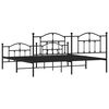 vidaXL Bed Frame Black Powder-coated Steel Full Bed Frame Rectangular