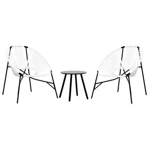 vidaXL Garden Chair Set Black and White PE rattan and powder-coated steel