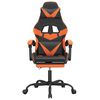 vidaXL Gaming Chair with Footrest Black and Orange Faux Leather