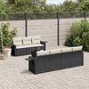 vidaXL Garden Sofa Set Black, Cream White