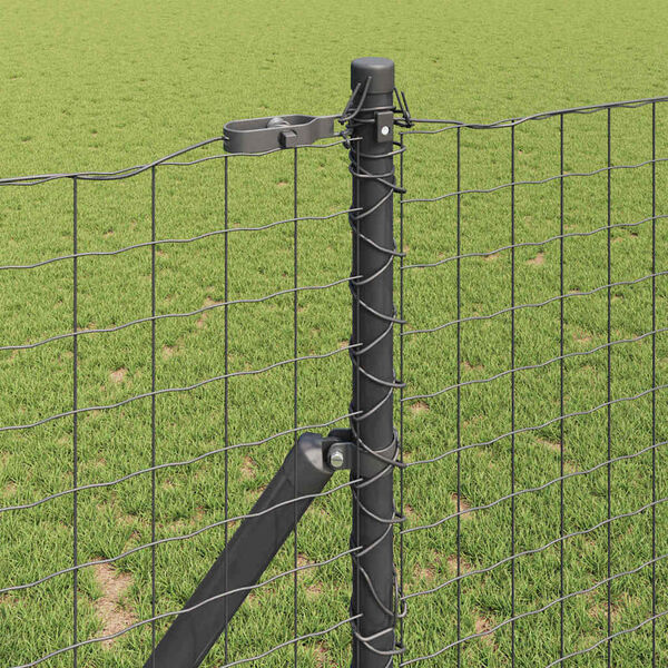 vidaXL Fence Posts Manual 7 pcs Gray Ø32mm 190 cm Galvanized steel