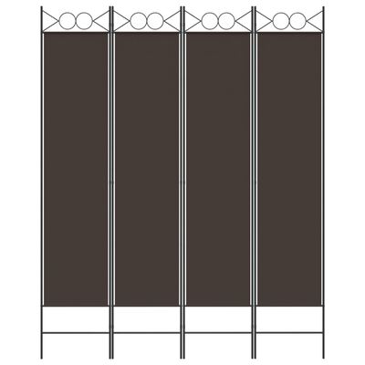 vidaXL 4-Panel Room Divider Brown 63"x78.7" Fabric