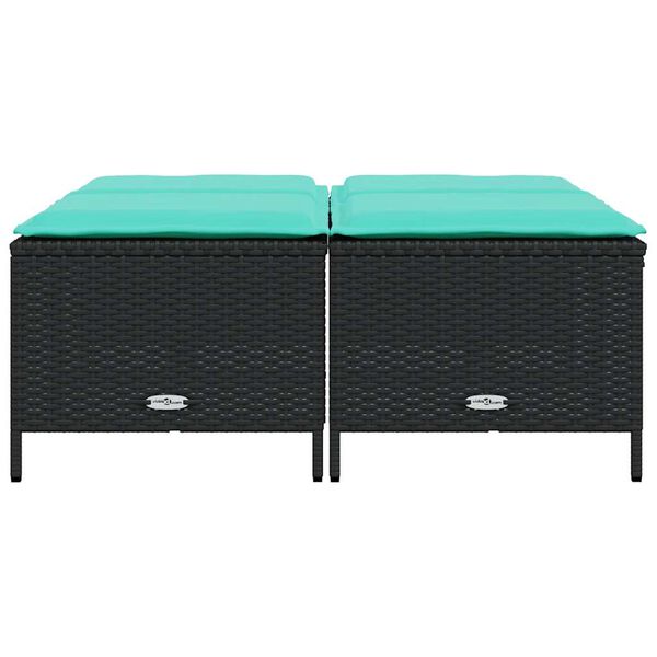 vidaXL Patio Stool Black, Turquoise