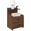 vidaXL Bedside Cabinet Brown Oak Engineered Wood 15.7x14.4x24.4 in