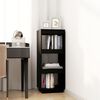vidaXL Book Cabinet Black Solid Pine Wood Medium Book Cabinet