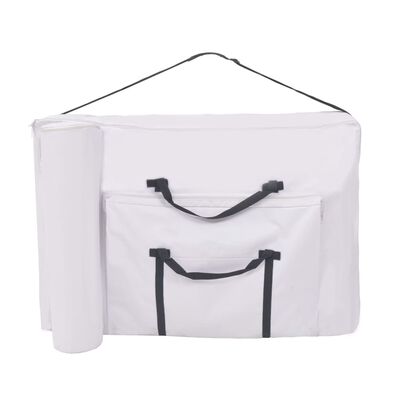 vidaXL 2-Zone Folding Massage Table and Stool Set 3.9" Thick White