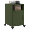 vidaXL Bedside Cabinet Set of 2 Olive Green Cold-Rolled Steel Medium
