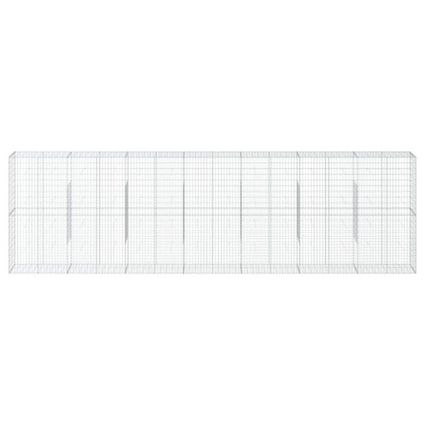 vidaXL Gabion Basket Silver Galvanized Iron Wire Large Durable