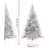 vidaXL Christmas Tree Silver PET, steel 94.5 in tall Decorative Inlays