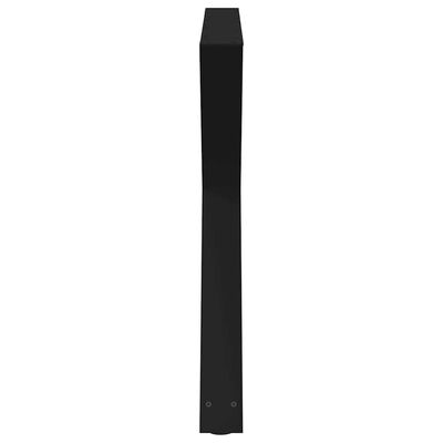 Vertical black rectangular leg with two small holes at bottom