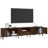 vidaXL TV Cabinet Brown Oak Engineered Wood, Metal 78.7 x 9.8 x 17.3 in
