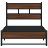 vidaXL Bed Frame Brown Oak Steel Small Single Bed Frame Rectangular