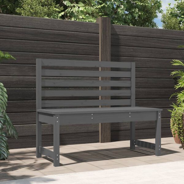 vidaXL Garden Bench Grey Solid Pine Wood Large Durable Garden Bench