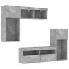 vidaXL 5 Piece TV Wall Units with LED Concrete Gray Engineered Wood