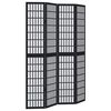 vidaXL Room Divider 4 Panels Black Solid Wood Paulownia