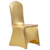 vidaXL Chair Cover Set of 6 Gold 90% polyester and 10% spandex Universal