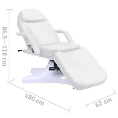 vidaXL Massage Table White 70.9"x24.4"x(34.1"-46.5")