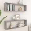 vidaXL Wall Shelf Set of 2 Concrete grey Engineered wood