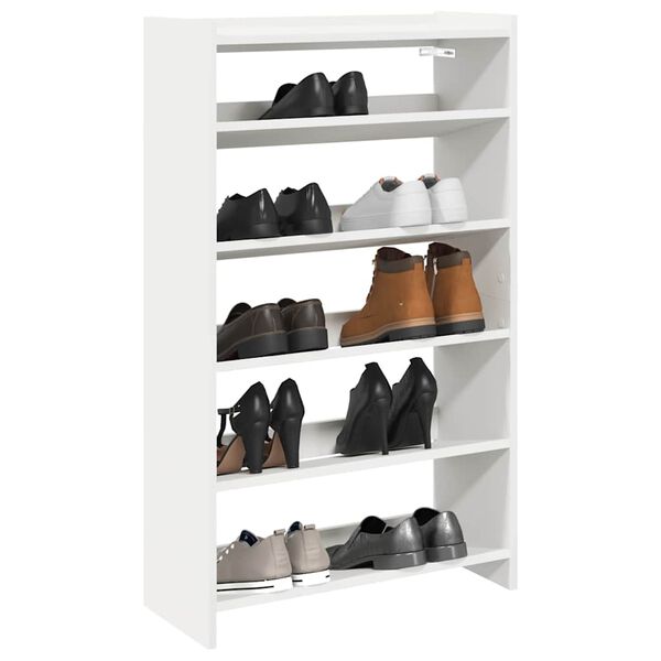 vidaXL Shoe Rack White Engineered Wood Slim Shoe Rack Rectangular