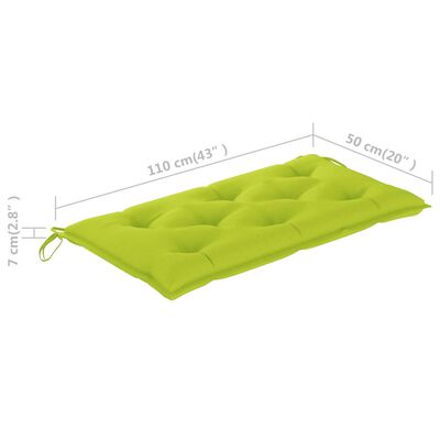 vidaXL Garden Bench Cushion Bright Green 43.3"x19.6"x2.7" Fabric