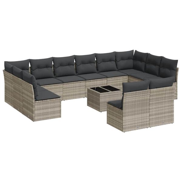 vidaXL Garden Sofa Set Light grey, Dark grey