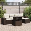 vidaXL Garden Sofa Set Brown PE rattan Large Adjustable Armrests