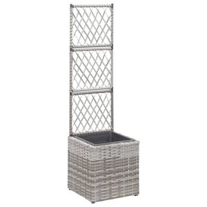 vidaXL Raised Bed Grey Poly rattan, plastic 11.8 in Planters