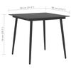 vidaXL Dining Set Black PVC Rattan, Powder-Coated Steel, Glass