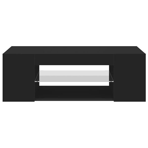 vidaXL TV Cabinet Black Engineered wood Medium TV Cabinet Rectangular