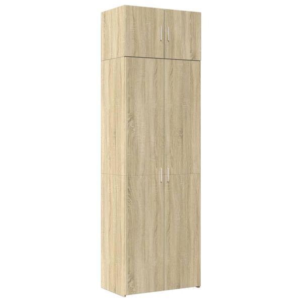 vidaXL Storage Cabinet Sonoma Oak 27.6"x16.7"x88.6" Engineered Wood