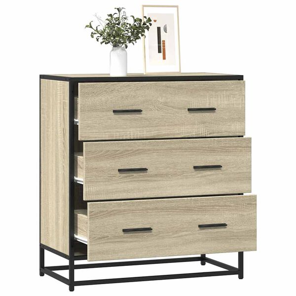 vidaXL Sideboard Sonoma oak Engineered wood, metal Medium Sideboard